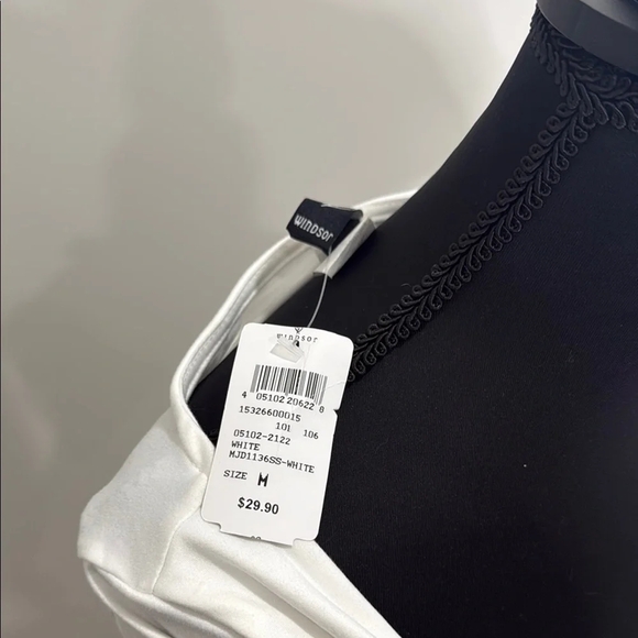 Windsor Cream Plunge Ruched Bodycon Dress - Picture 2 of 7